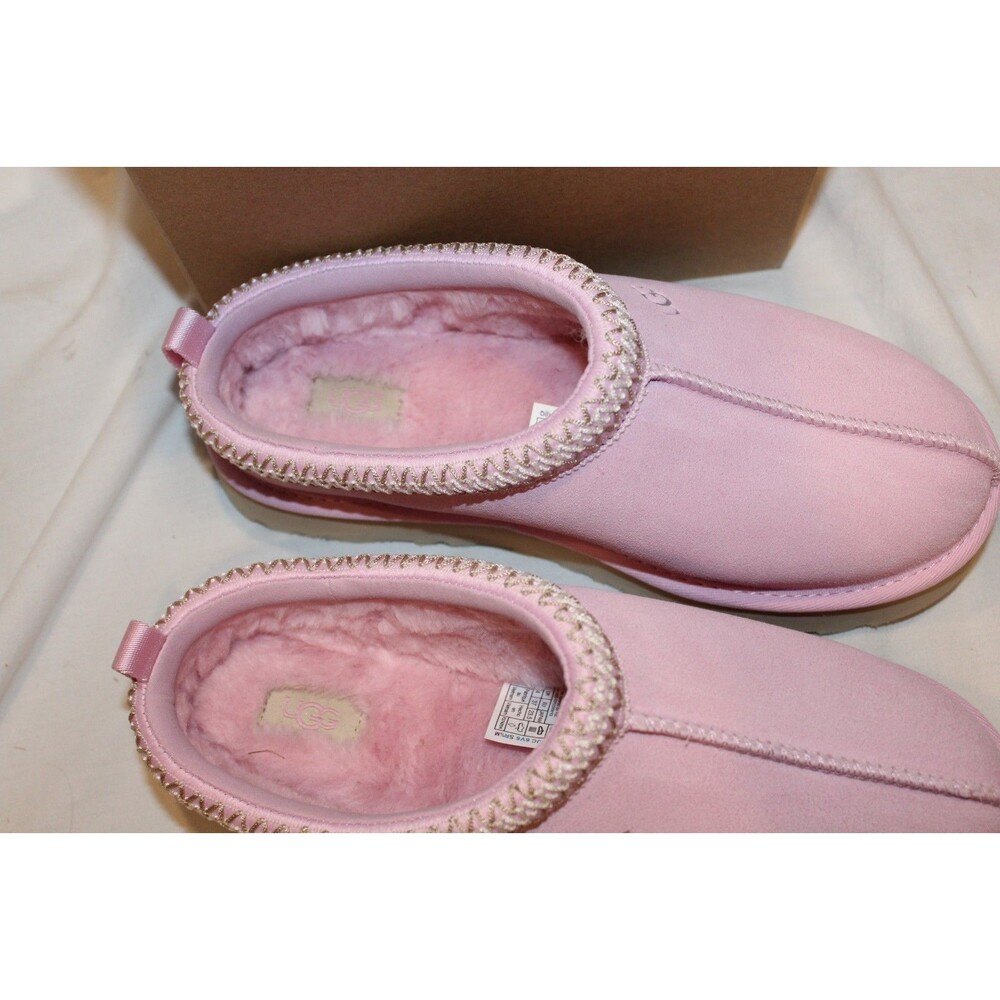 UGG TAZZ PLATFORM SUEDE SHEARLING LINED SLIPPER PYD PINK YOUTH 5 WOMEN 6.5-7 NEW - Picture 5 of 8